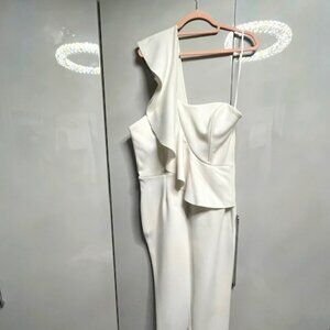 White Off Shoulder Jumpsuit